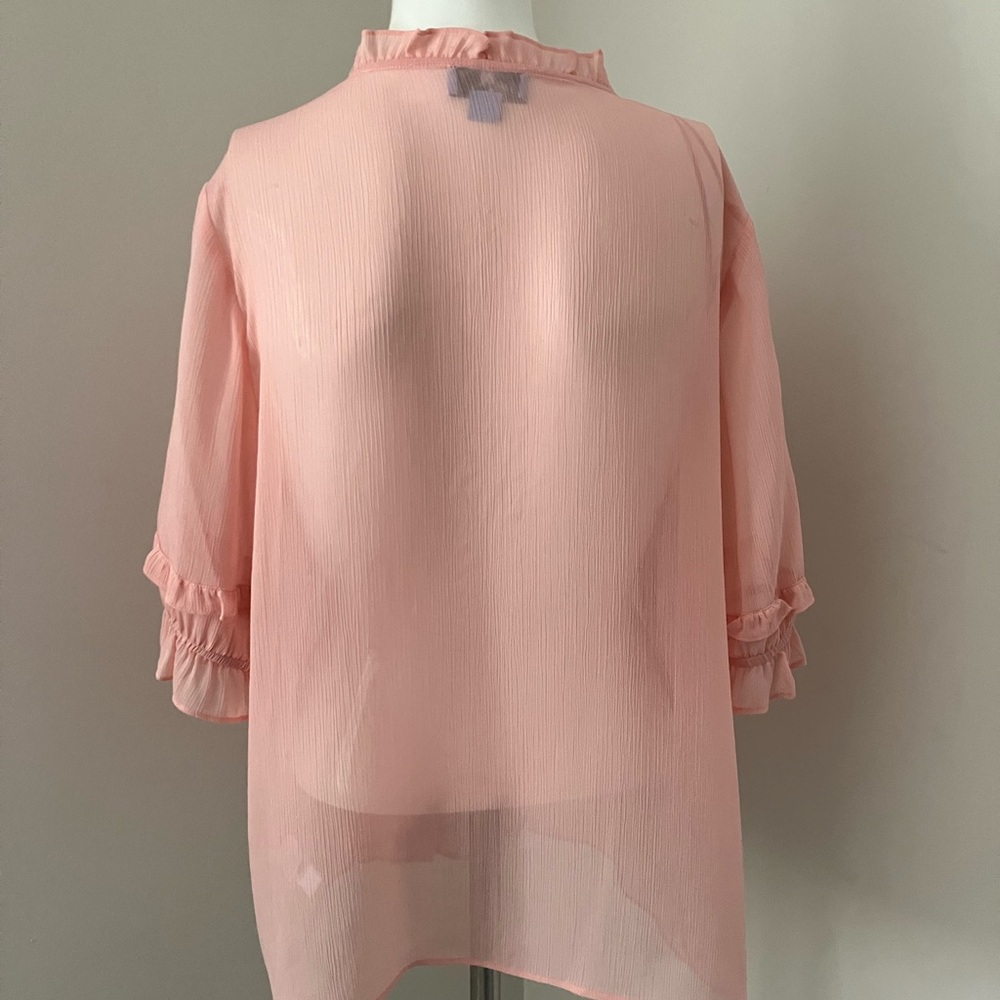 CeCe Coral Ruffled Blouse - Picture 2 of 3